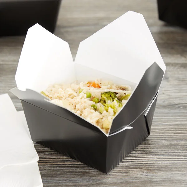 Fold-Pak 01BPBLACKM Bio-Pak Black Microwavable Paper #1 Take-Out Containers 4 3/8 Fold-Pak 01BPBLACKM Bio-Pak Black Microwavable Paper #1 Take-Out Containers 4 3/8