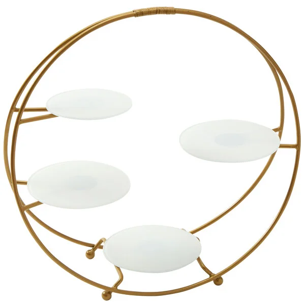 American Metalcraft SRG4 4 Tier Gold Round Stand with Frosted Glass Plates American Metalcraft SRG4 4 Tier Gold Round Stand with Frosted Glass Plates