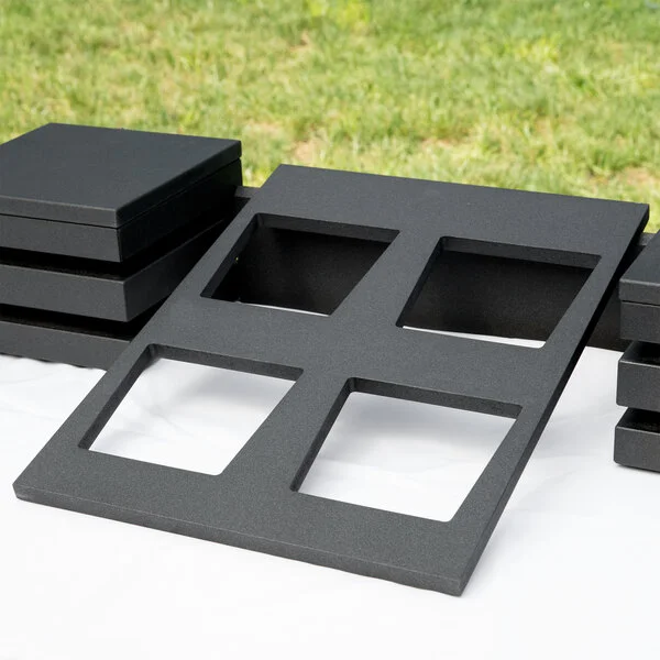 Vollrath V904937 Cubic 4 Bowl Black Wood Display Template