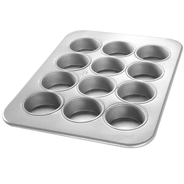 Chicago Metallic 43215 12 Cup 5.6 oz. Glazed Aluminized Steel Jumbo Texas Muffin Pan - 12 7/8