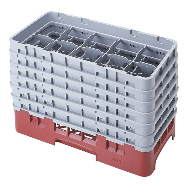 Cambro 10HS1114416 Cranberry Camrack Customizable 10 Compartment 11 3/4