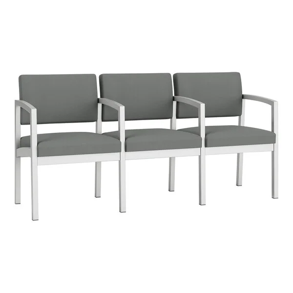 Lesro Lenox Steel Open House Asteroid Fabric 3-Seat Sofa with Center Arms Lesro Lenox Steel Open House Asteroid Fabric 3-Seat Sofa with Center Arms