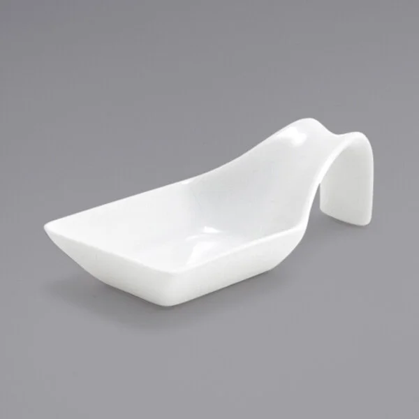 Front of the House Kyoto 1 oz. Bright White Porcelain Taster Spoon - 12/Case Front of the House Kyoto 1 oz. Bright White Porcelain Taster Spoon - 12/Case