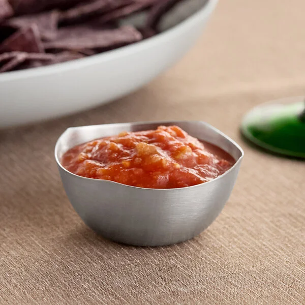American Metalcraft SB325 3 oz. Round Satin Finish Stainless Steel Snack Bowl / Sauce Cup American Metalcraft SB325 3 oz. Round Satin Finish Stainless Steel Snack Bowl / Sauce Cup