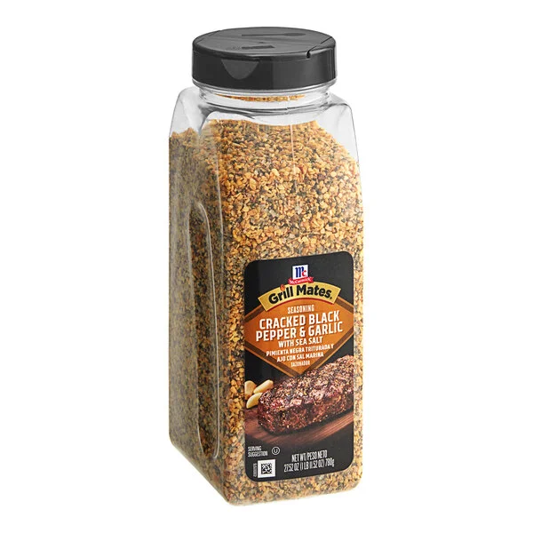 McCormick Grill Mates 27.52 oz. Cracked Black Pepper and Garlic with Sea Salt Seasoning McCormick Grill Mates 27.52 oz. Cracked Black Pepper and Garlic with Sea Salt Seasoning