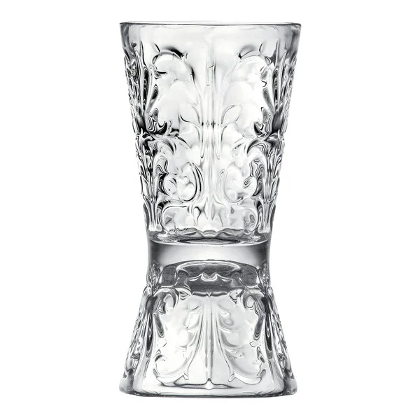 RCR Cristalleria Italiana Tattoo from Steelite International 1 oz. & 2 oz. Glass Japanese Style Jigger - 24/Case RCR Cristalleria Italiana Tattoo from Steelite International 1 oz. & 2 oz. Glass Japanese Style Jigger - 24/Case