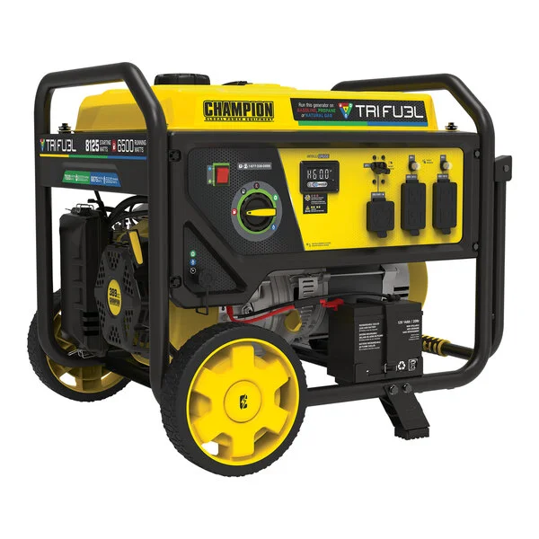 Champion Power Equipment 389 CC Triple Fuel Portable Generator with Electric / Recoil Start and CO Shield 201169 - 8,125 / 6,500W, 120/240V Champion Power Equipment 389 CC Triple Fuel Portable Generator with Electric / Recoil Start and CO Shield 201169 - 8,125 / 6,500W, 120/240V