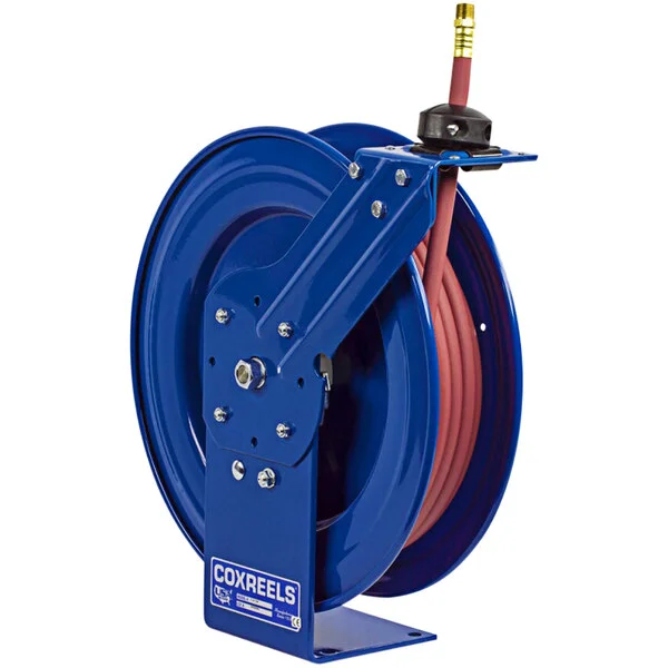 Coxreels P-LP-110 Spring Rewind Performance Air and Water Hose Reel with (1) Low Pressure 1/4