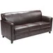 Flash Furniture BT-827-3-BN-GG Hercules Diplomat Brown Leather Sofa with Wooden Feet Flash Furniture BT-827-3-BN-GG Hercules Diplomat Brown Leather Sofa with Wooden Feet