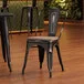 Lancaster Table & Seating Alloy Distressed Onyx Black Indoor Cafe Chair with Gray Wood Seat Lancaster Table & Seating Alloy Distressed Onyx Black Indoor Cafe Chair with Gray Wood Seat