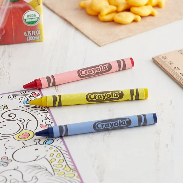 Crayola 520774 Classic 3-Count Assorted Crayons in Cello Wrap Pack - 360/Case