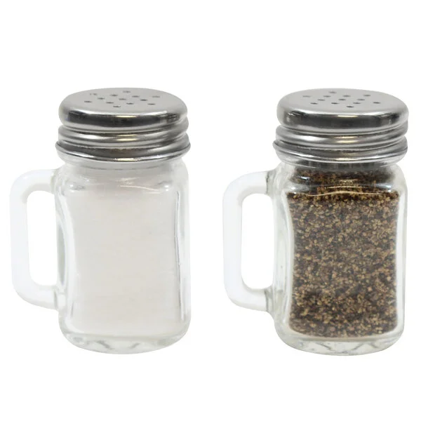 TableCraft C170-12 1.5 oz. Clear Glass Mini Mason Jar Shaker with Stainless Steel Top - 12/Pack TableCraft C170-12 1.5 oz. Clear Glass Mini Mason Jar Shaker with Stainless Steel Top - 12/Pack