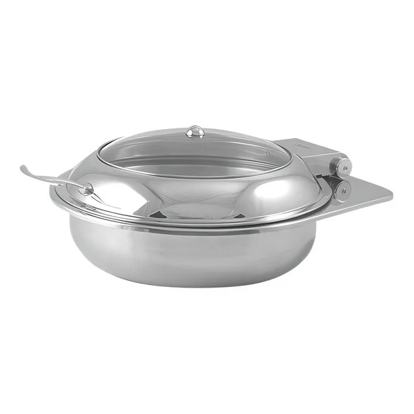 Spring USA Reflection 6 Qt. Round Stainless Steel Induction Chafer with Self-Closing Glass Lid 2172-6/37M Spring USA Reflection 6 Qt. Round Stainless Steel Induction Chafer with Self-Closing Glass Lid 2172-6/37M