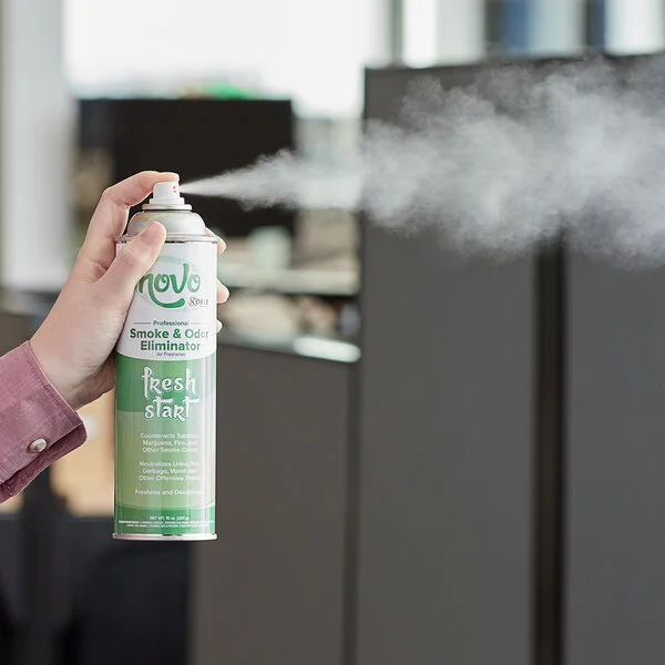 Noble 10 oz. Fresh Start Ready-to-Use Smoke & Odor Eliminator Air Freshener - 12/Case Noble 10 oz. Fresh Start Ready-to-Use Smoke & Odor Eliminator Air Freshener - 12/Case