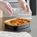 Choice Heavy Duty Smoothwall Black and Gold Medium Oblong Foil Entree / Take-Out Pan with Dome Lid 47.4 oz. - 10/Pack Choice Heavy Duty Smoothwall Black and Gold Medium Oblong Foil Entree / Take-Out Pan with Dome Lid 47.4 oz. - 10/Pack