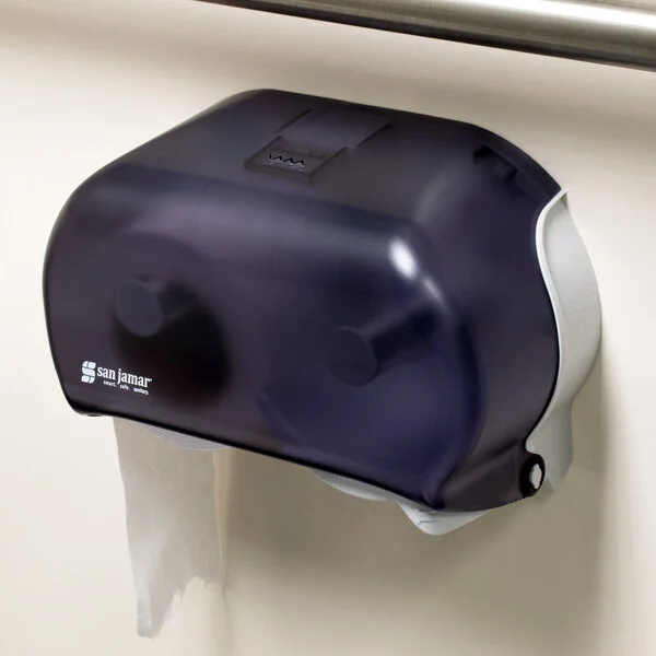 San Jamar R3600TBK Versatwin Double Roll Standard Toilet Tissue Dispenser - Black Pearl San Jamar R3600TBK Versatwin Double Roll Standard Toilet Tissue Dispenser - Black Pearl