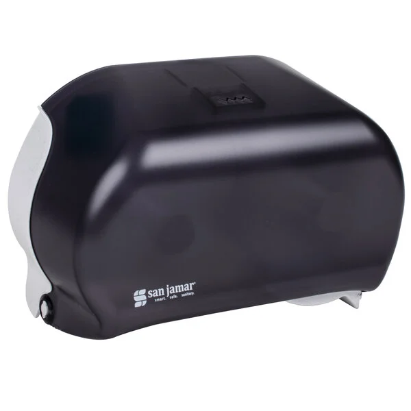 San Jamar R3600TBK Versatwin Double Roll Standard Toilet Tissue Dispenser - Black Pearl San Jamar R3600TBK Versatwin Double Roll Standard Toilet Tissue Dispenser - Black Pearl