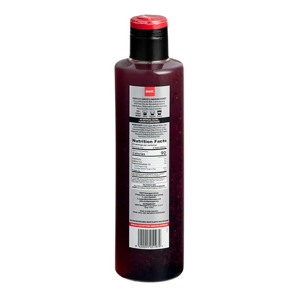 SHOTT Hibiscus, Ginger, and Manuka Honey Real Fruit Concentrated Flavoring Syrup 1 Liter SHOTT Hibiscus, Ginger, and Manuka Honey Real Fruit Concentrated Flavoring Syrup 1 Liter