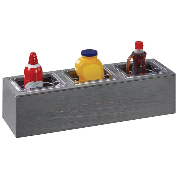Cal-Mil 3837-3-83 Ashwood Gray Oak Action Station 1/6 Size Pan Unit - 11 3/4