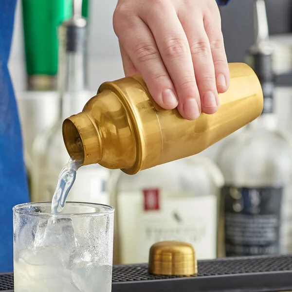 Franmara Tavern 8 oz. Gold-Plated Cobbler Cocktail Shaker 8404G BXR Franmara Tavern 8 oz. Gold-Plated Cobbler Cocktail Shaker 8404G BXR