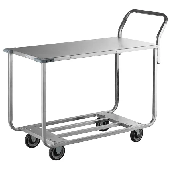 Winholt WX-1000KA/B-WM Two Shelf Stocking Cart with Bumpers and Handle - 41 Winholt WX-1000KA/B-WM Two Shelf Stocking Cart with Bumpers and Handle - 41