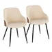 LumiSource Bacci Walnut Wood and Cream Faux Leather Arm Chair with Black Metal Legs - 2/Case LumiSource Bacci Walnut Wood and Cream Faux Leather Arm Chair with Black Metal Legs - 2/Case