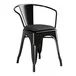 Lancaster Table & Seating Alloy Onyx Black Indoor Arm Chair with Onyx Black Vinyl Cushion Lancaster Table & Seating Alloy Onyx Black Indoor Arm Chair with Onyx Black Vinyl Cushion