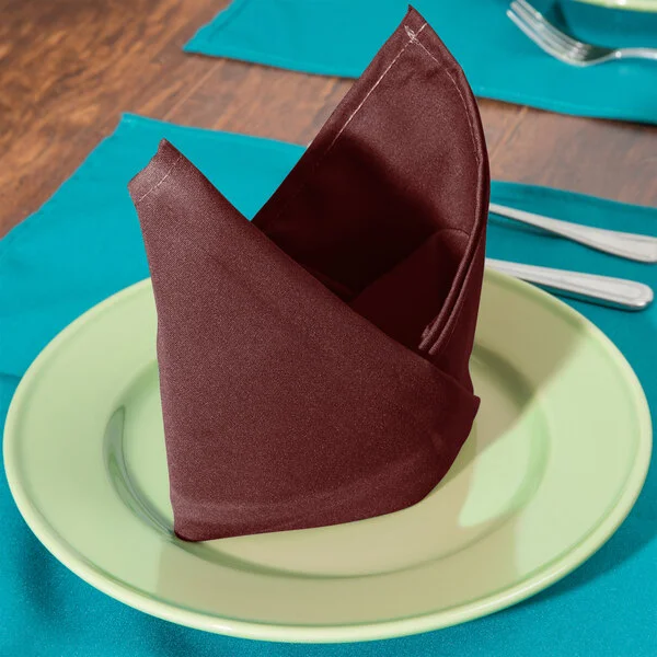 Intedge Burgundy 100% Polyester Cloth Napkins, 18 Intedge Burgundy 100% Polyester Cloth Napkins, 18