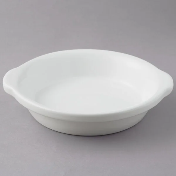 Tuxton BWN-2003 20 oz. White Round China Au Gratin Dish - 12/Case Tuxton BWN-2003 20 oz. White Round China Au Gratin Dish - 12/Case
