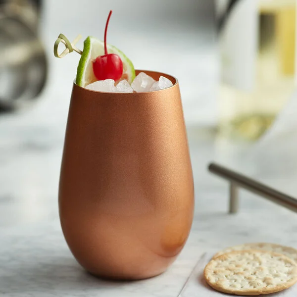 Stolzle Glisten 16.5 oz. Copper Stemless Wine Glass / Tumbler - 6/Case
