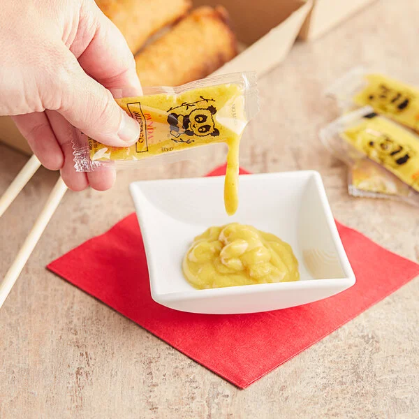 Kari-Out Company Spicy Asian Mustard 8 Gram Portion Packet - 450/Case Kari-Out Company Spicy Asian Mustard 8 Gram Portion Packet - 450/Case