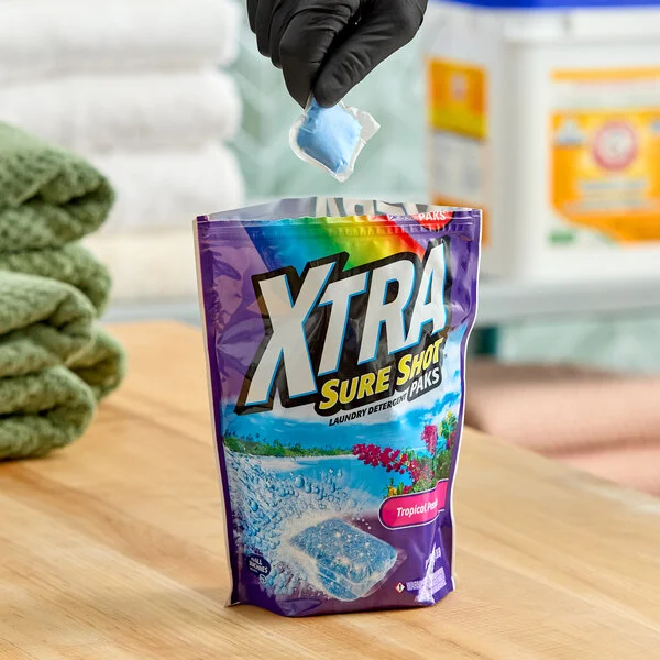 XTRA 34-Count Sure Shot Tropical Passion Powder Laundry Detergent Paks - 4/Case XTRA 34-Count Sure Shot Tropical Passion Powder Laundry Detergent Paks - 4/Case