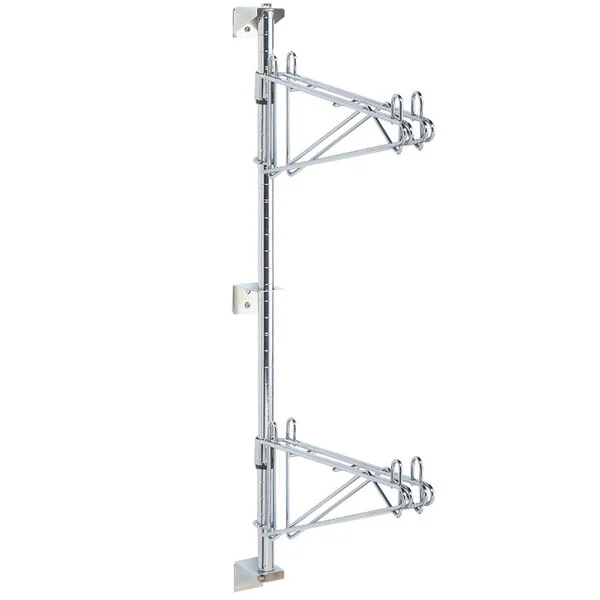 Metro AW53C Super Erecta Chrome Double Level Post-Type Wall Mount Mid Unit for 24