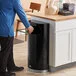 Rubbermaid® FGSO820PLBK 9 Gallon European Black with Chrome Accents Half Round Steel Trash Can with Rigid Plastic Liner Rubbermaid® FGSO820PLBK 9 Gallon European Black with Chrome Accents Half Round Steel Trash Can with Rigid Plastic Liner