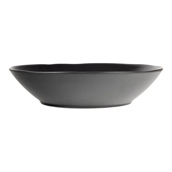 10 Strawberry Street Matte Wave 122 oz. Round Black Stoneware Serving Bowl - 4/Case