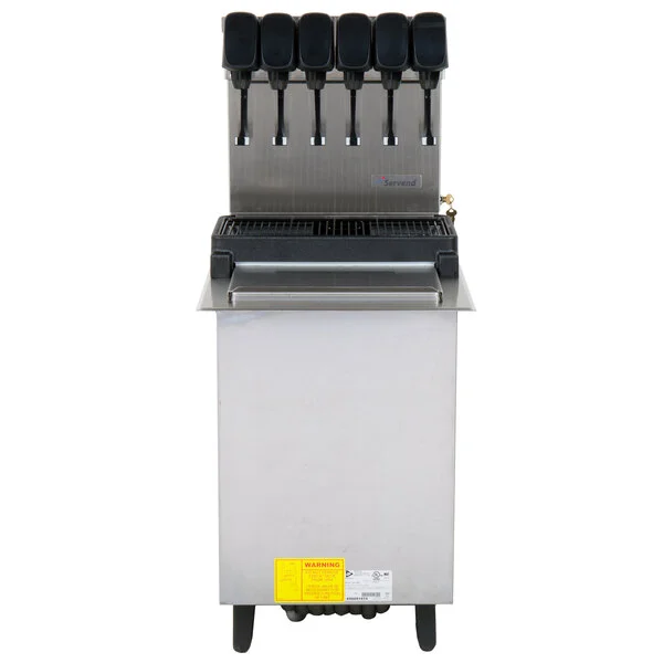 Servend 2705481 DI-1522 6 Valve Sanitary Lever Drop-In Beverage Dispenser with 60 lb. Ice Storage Servend 2705481 DI-1522 6 Valve Sanitary Lever Drop-In Beverage Dispenser with 60 lb. Ice Storage