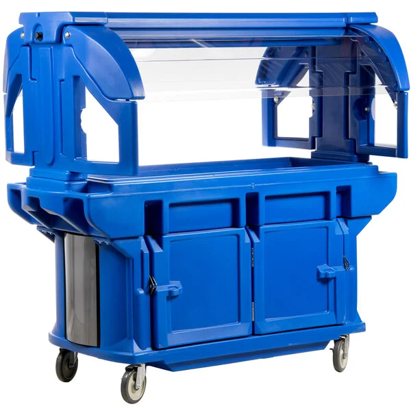 Cambro VBRU5186 Navy Blue 5' Versa Ultra Food / Salad Bar with Storage and Standard Casters Cambro VBRU5186 Navy Blue 5' Versa Ultra Food / Salad Bar with Storage and Standard Casters