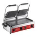 Avantco PG400S Commercial Dual Panini Sandwich Grill with Smooth Plates and 19 5/8 Avantco PG400S Commercial Dual Panini Sandwich Grill with Smooth Plates and 19 5/8