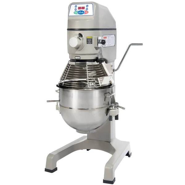 Globe SP30P 30 Qt. Planetary Floor Pizza Mixer with Guard & Standard Accessories - 240V, 1 1/2 hp Globe SP30P 30 Qt. Planetary Floor Pizza Mixer with Guard & Standard Accessories - 240V, 1 1/2 hp