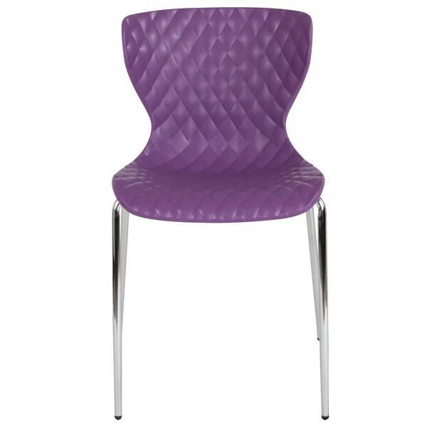 Flash Furniture LF-7-07C-PUR-GG Lowell Contemporary Purple Plastic Stackable Chair Flash Furniture LF-7-07C-PUR-GG Lowell Contemporary Purple Plastic Stackable Chair