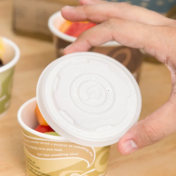 Eco-Products EP-ECOLID-SPL EcoLid 12-32 oz. Soup / Hot & Cold Food Cup Lid - 500/Case Eco-Products EP-ECOLID-SPL EcoLid 12-32 oz. Soup / Hot & Cold Food Cup Lid - 500/Case