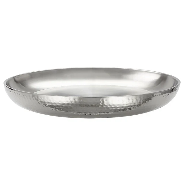 American Metalcraft DWHSEA18 169 oz. Stainless Steel Double Wall Seafood Tray with Hammered Finish - 17 1/2 American Metalcraft DWHSEA18 169 oz. Stainless Steel Double Wall Seafood Tray with Hammered Finish - 17 1/2