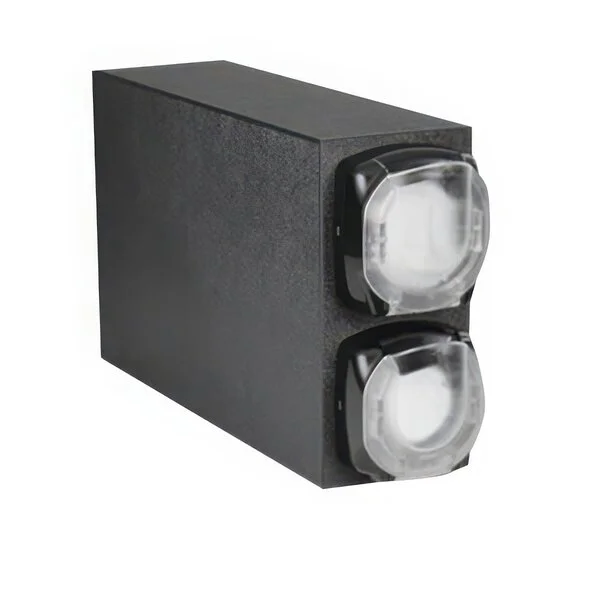 Vollrath K2V-LL LidSaver® 3 Black 2-Slot Vertical Standard Countertop Lid Dispenser Cabinet