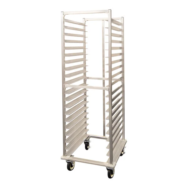 New Age Industrial Heavy-Duty Series 20-Pan End-Load Full-Size Mobile Aluminum Sheet Pan Rack with Bumper, Pan Stop, and Caster Locks 1331CLPBPS New Age Industrial Heavy-Duty Series 20-Pan End-Load Full-Size Mobile Aluminum Sheet Pan Rack with Bumper, Pan Stop, and Caster Locks 1331CLPBPS