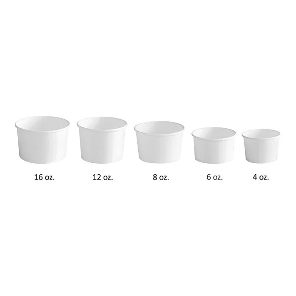 Choice 16 oz. White Paper Frozen Yogurt / Soup / Food Cup - 1,000/Case Choice 16 oz. White Paper Frozen Yogurt / Soup / Food Cup - 1,000/Case