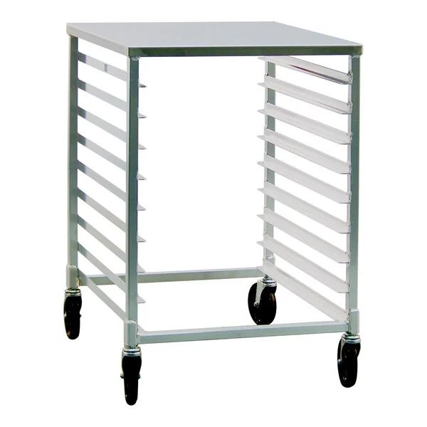 New Age Industrial Heavy-Duty Series 16-Pan Side-Load Half-Size Mobile Aluminum Steam Table Pan Rack with Stainless Steel Top 1501 New Age Industrial Heavy-Duty Series 16-Pan Side-Load Half-Size Mobile Aluminum Steam Table Pan Rack with Stainless Steel Top 1501