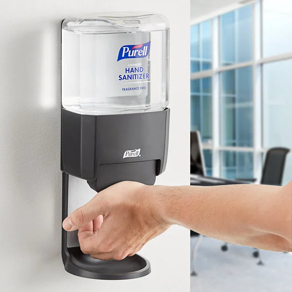 PURELL® 5024-01 ES4 1200 mL Graphite Gray Manual Hand Sanitizer Dispenser with Wall / Floor Shield