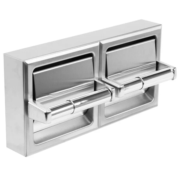 Bobrick B-69997 Surface-Mounted Double Toilet Tissue Dispenser with Stainless Steel Hood and Satin Finish Bobrick B-69997 Surface-Mounted Double Toilet Tissue Dispenser with Stainless Steel Hood and Satin Finish