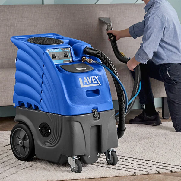 Lavex Single 3-Stage Cold Water Carpet Extractor with 15' Hoses and 4 Lavex Single 3-Stage Cold Water Carpet Extractor with 15' Hoses and 4
