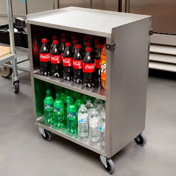 Lakeside 610 Stainless Steel 3 Shelf with Enclosed Base and Light Maple Finish - 27 3/4